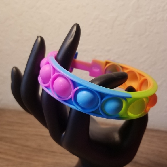 3/$30❤️💜"POP IT"  Multicolor Rainbow Fidget Toy Sensory Bracelet - Picture 8 of 8